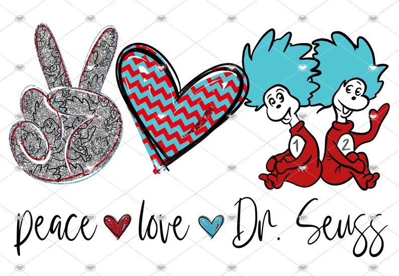 Download Peace Love Dr Seuss archivo digital inspirado | Etsy