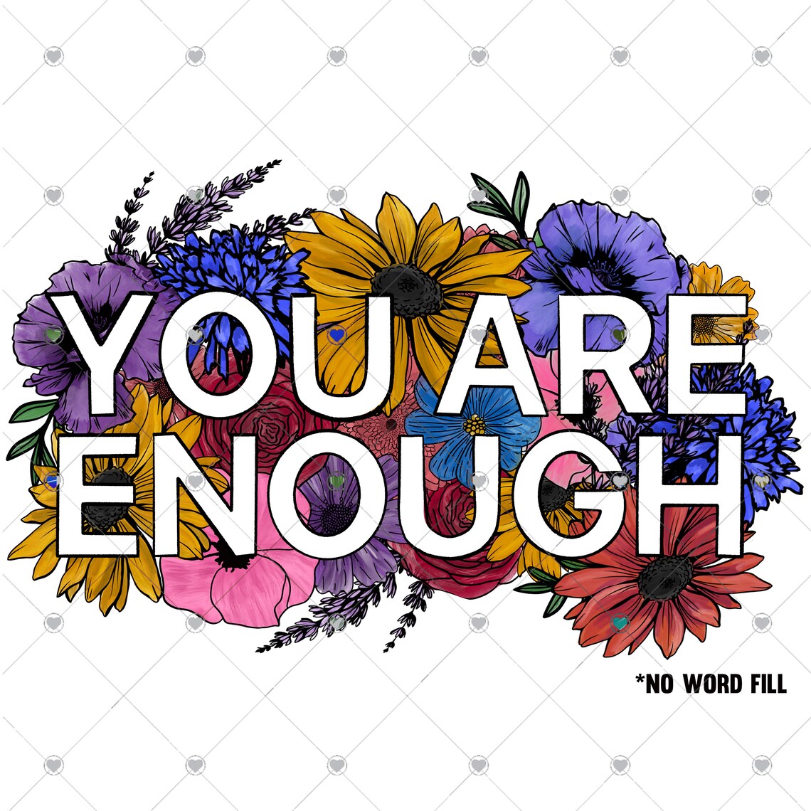 You are enough Flowers Inspirational Inspiration Ready Etsy