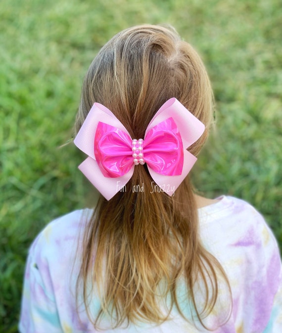Large Pink Hair Bow, Girls Pink Bows, Large Bows, Grosgrain Bow