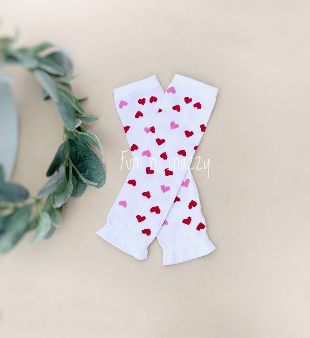 Valentines Day Leg Warmers With Hearts, Hearts Leg Warmers, Valentines