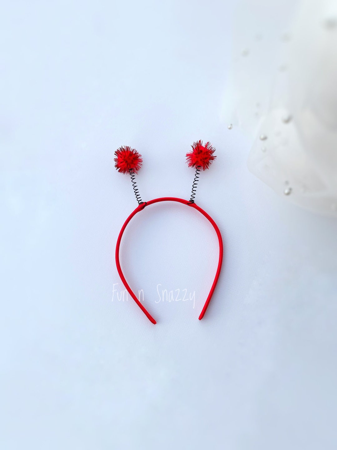 Ladybug Antennas Hard Headband Red Antennas Headband Hard Etsy