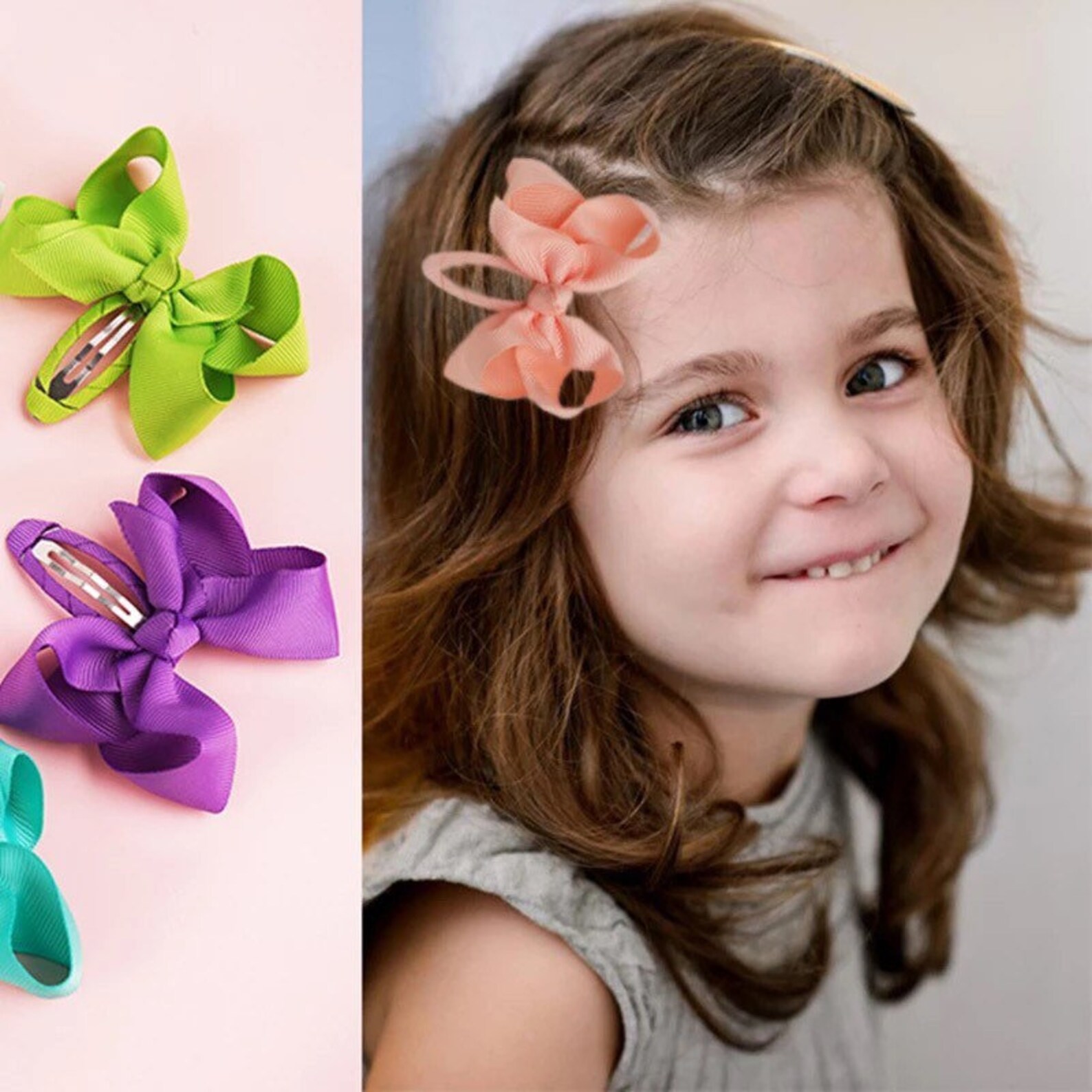 Bow Snap Clips Small Hair Bow Snap Clips Small Bow Clip Etsy