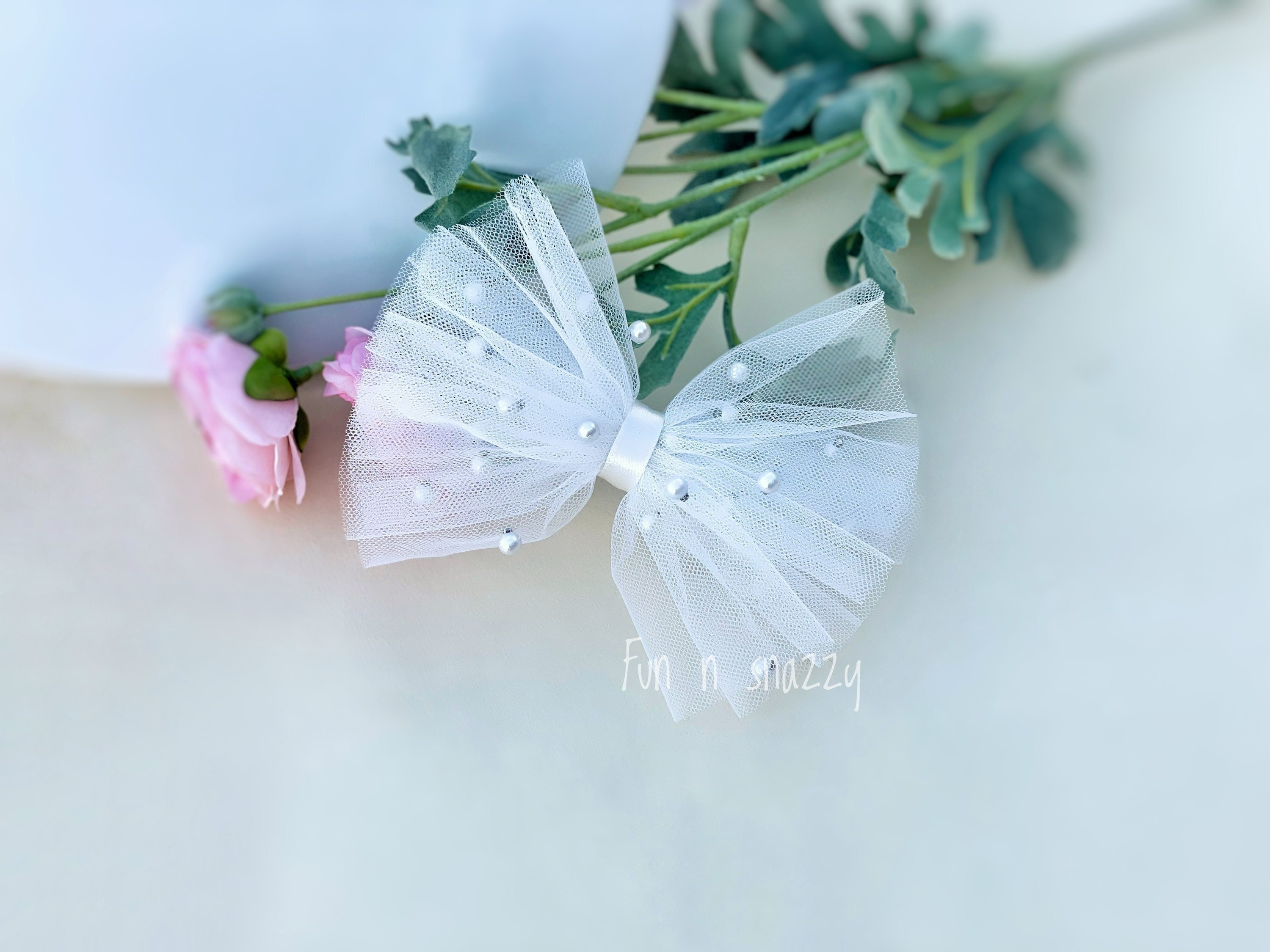 White Tulle Bows (Set of 2) – So Whimsical - Bows & Accessories