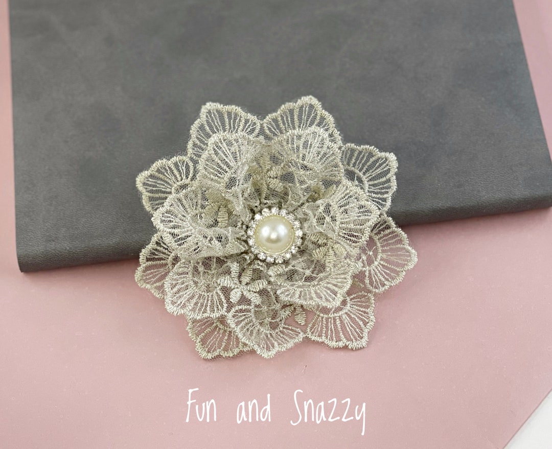 Champagne Lace Flower Hair Clip Wedding Hair Clip Flower Etsy