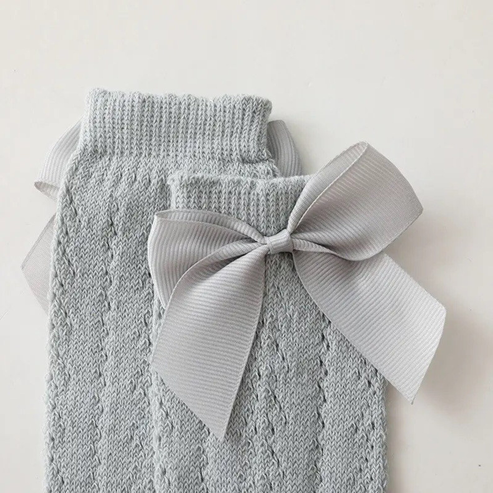 Gray Knee High Socks With Bows Knee High Socks Toddler Girls Etsy
