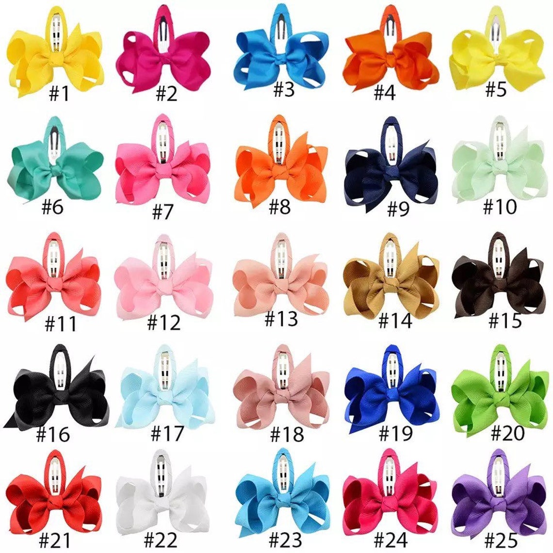 Bow Snap Clips Small Hair Bow Snap Clips Small Bow Clip Etsy