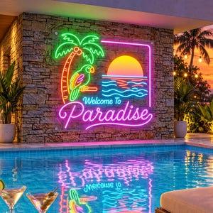 Välkommen till Paradise neonskylt, specialdesignad LED-lampa för bar