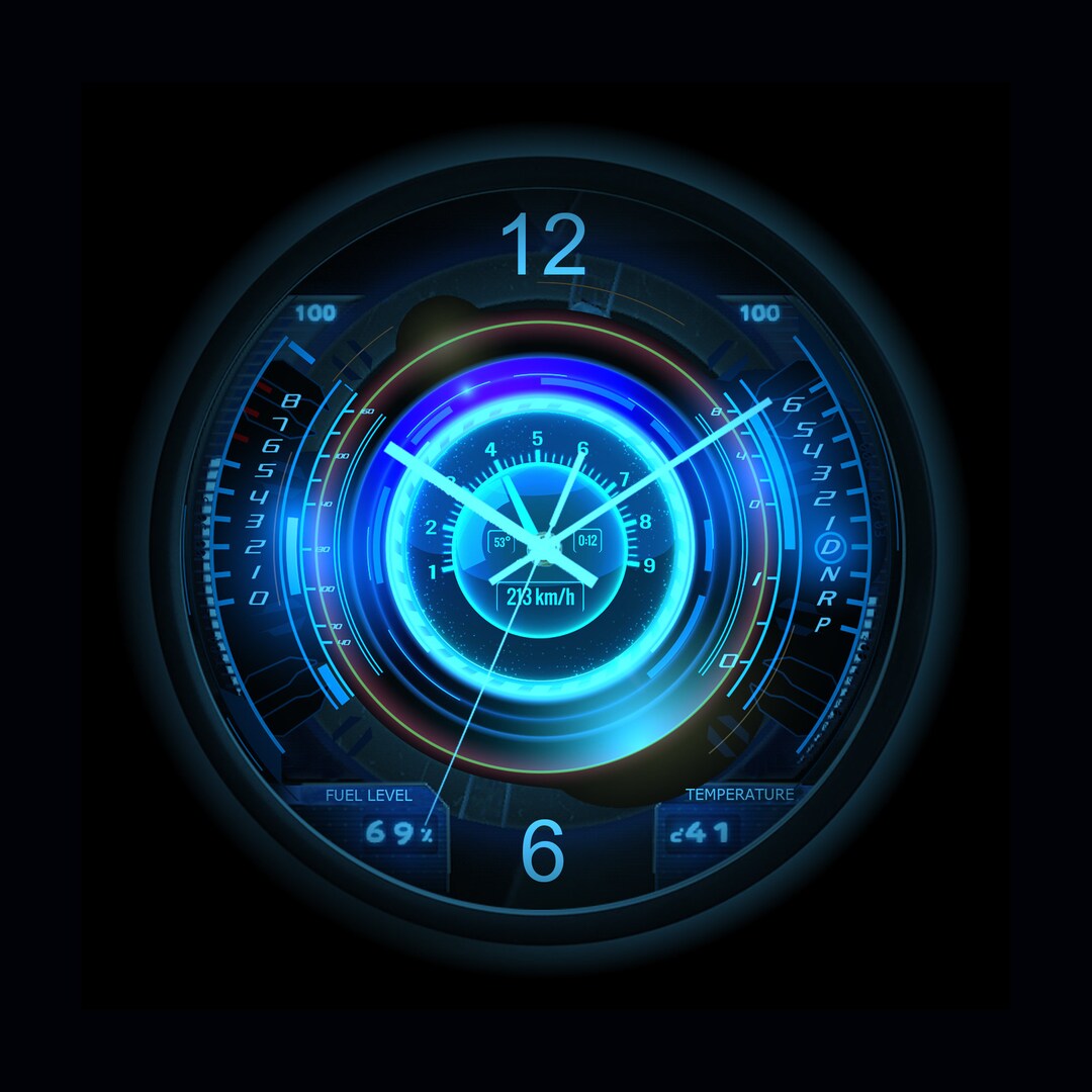 Custom Speedometer Wall Clockcar Lover Garage Neon Clockcar Etsy