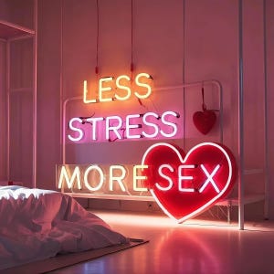 custom less stress more sex neon sign,dirty talk with heart led sign,sexy bedroom wall decor,naughty wedding neon sign,dirty valantines gift