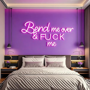 insegna al neon "piegami", insegna a LED "fottimi", insegna umoristica per adulti, decorazione per camera da letto per coppie licenziose, regalo di compleanno sporco per marito e fidanzato, regalo per lui