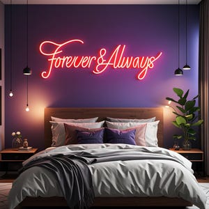 Forever & Always Wedding Neon Sign: Waterproof LED Engagement Decor