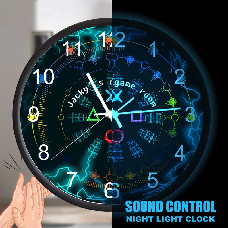 Automatic Game Background Wall Clockgame Room Decor Etsy