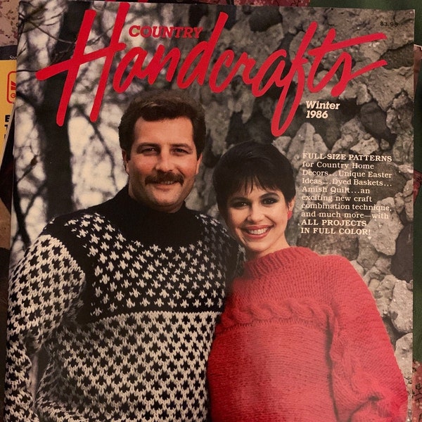 COUNTRY HANDCRAFTS Winter 1986, Make It Ideas Magazine Booklet, Patterns & Instructions for Quilting, Crochet, Wood Projects, Embroidery