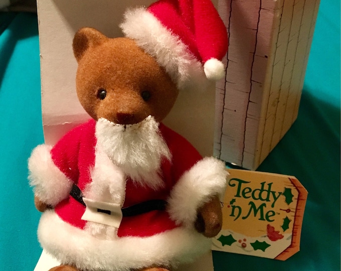 Vintage Mr. Clause Bear, Teddy 'n Me, Merry Christmas Mattel Santa Teddy Bear, by Emotions, 1983 Posable Doll w/Box