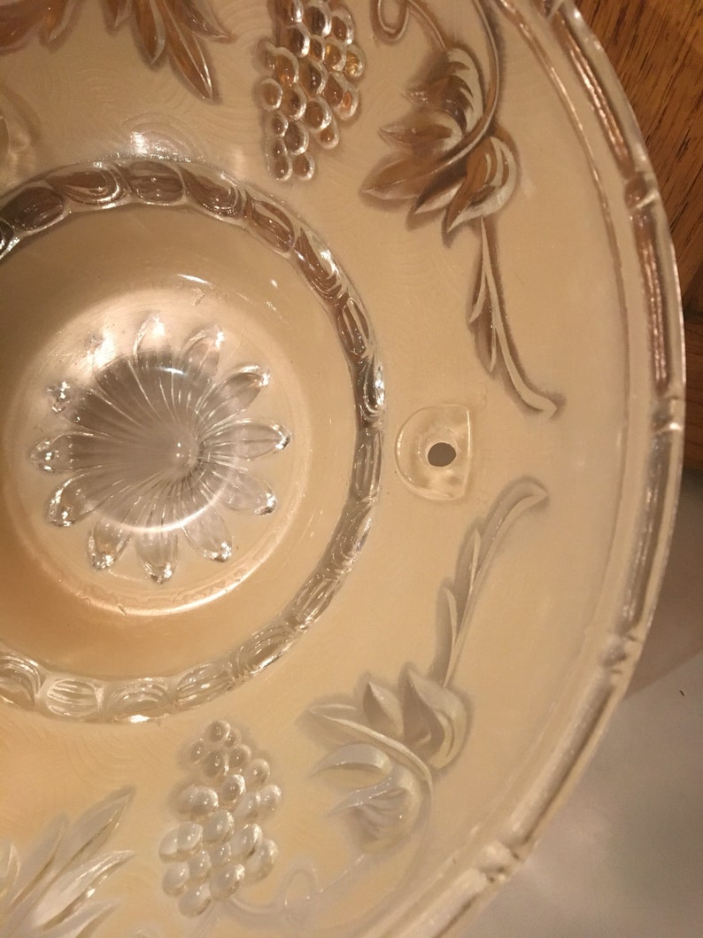Vintage ETCHED GLASS Retro Ceiling Light Cover Glass Dome Etsy