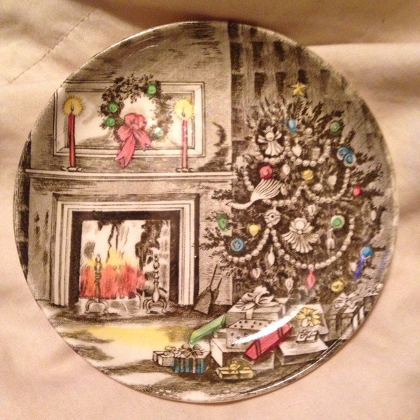 Mini Christmas Plate by Johnson Brothers,  made in England, VINTAGE Christmas Decor