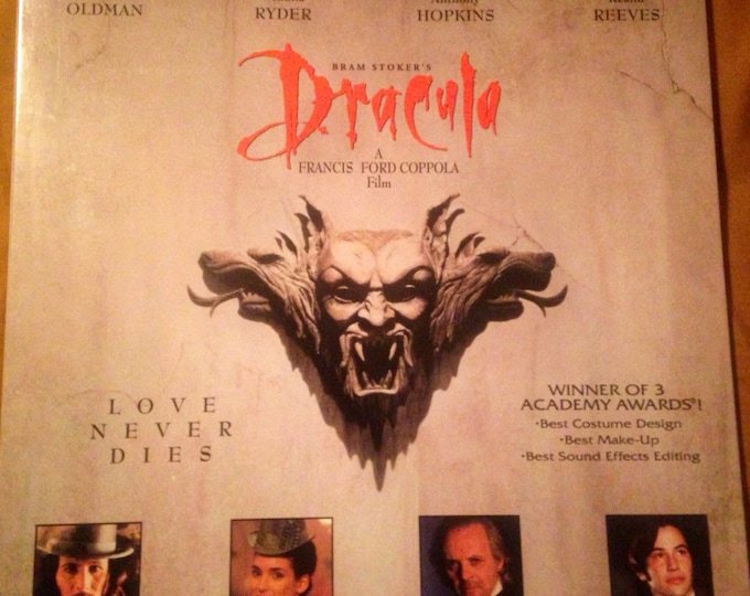 Bram Stoker's DRACULA Laserdisc, Video Disc, Movie Cover Art Album, Movie Theater Home Decor, VINTAGE Horror Movie Classic w/FREE Shipping!