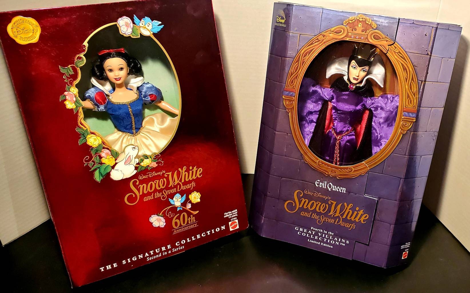 Barbie Dolls Disney s Snow White from Signature Collection and The Evil Queen from The Great VILLAINS COLLECTION Both new in box Wow