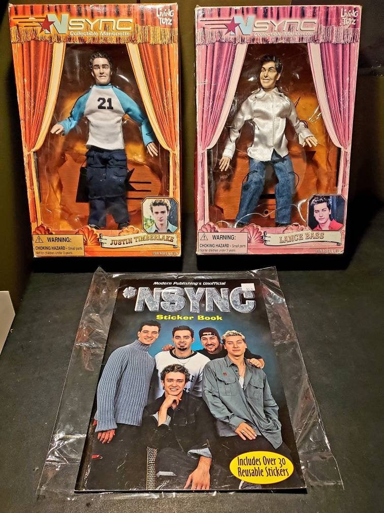NSYNC Marionette Dolls, Justin Timberlake and Lance Bass, New in