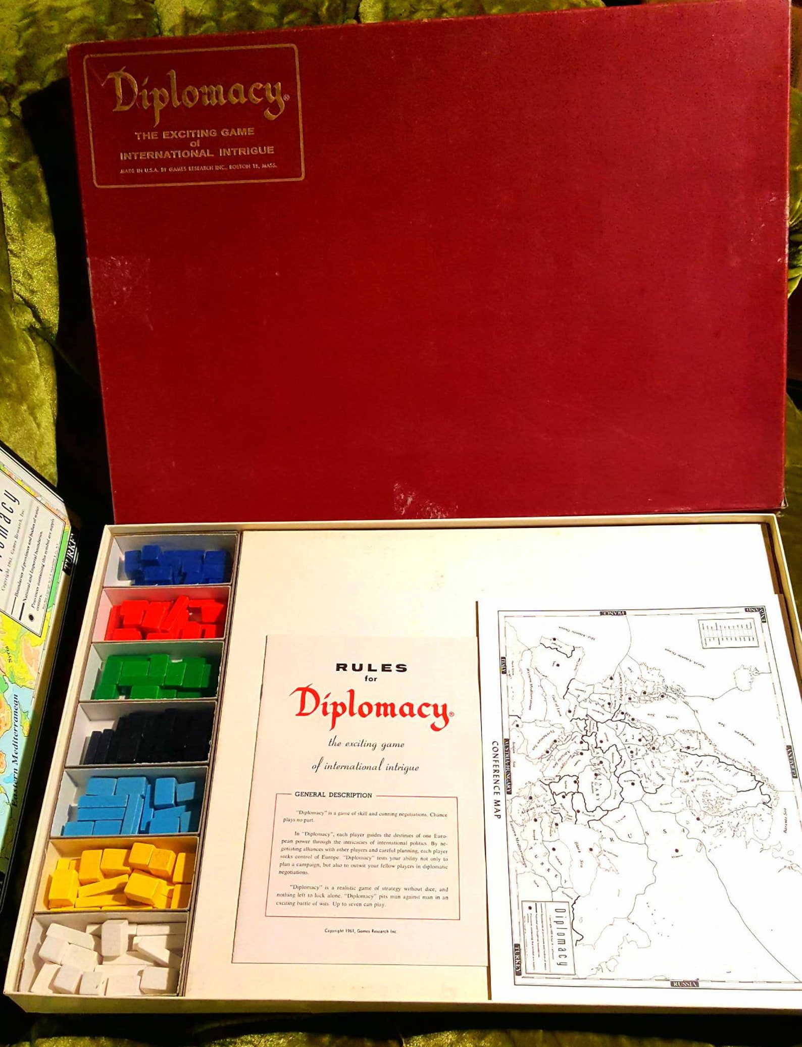 DIPLOMACY Vintage Board Game 1961 Games Research Inc. A Etsy