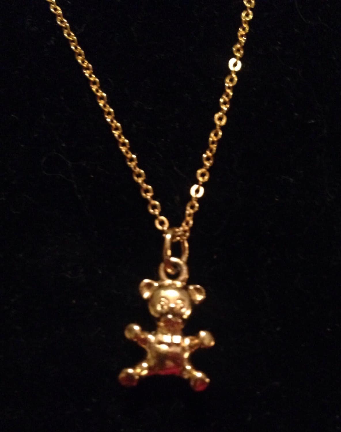 Teddy Bear Necklace Gold Bear Charm 