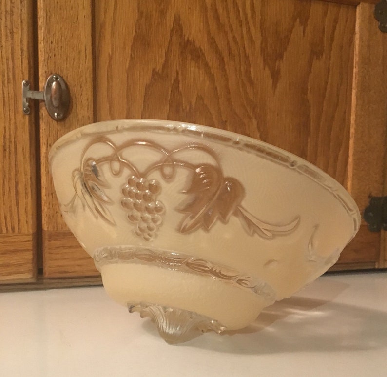 Vintage ETCHED GLASS Retro Ceiling Light Cover Glass Dome Etsy