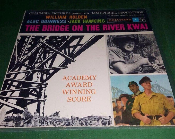 The Bridge Over The River Kwai Movie Soundtrack Vintage Record, Vintage Vinyl Record Album, WWII Hollywood Classic Film