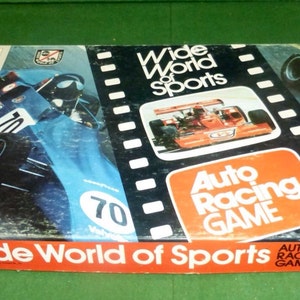 WIDE WORLD of SPORTS Auto Racing Board Game, Vintage Milton Bradley Race Game, 1975 - Includes Extra Bonus Race Cars!