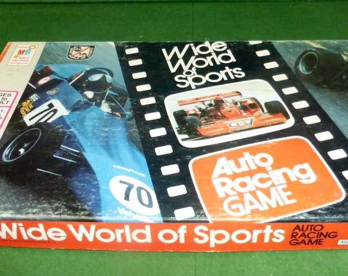 WIDE WORLD of SPORTS Auto Racing Board Game, Vintage Milton Bradley Race Game, 1975 - Includes Extra Bonus Race Cars!