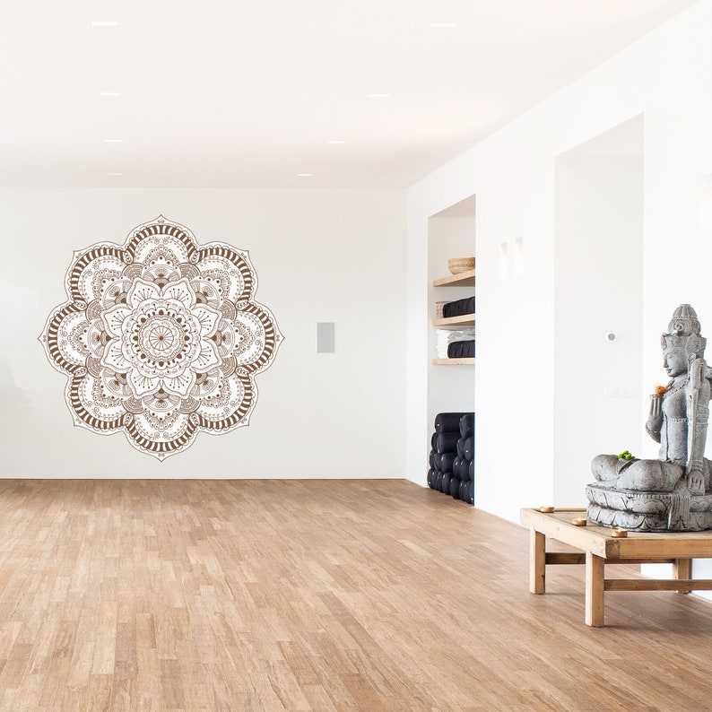 Yoga Room Decor Large Mandala Sticker Hindu Mandala Spiritual Wall Decal Vinyl Wall Decal Mandala Wall Art Hippie Decor