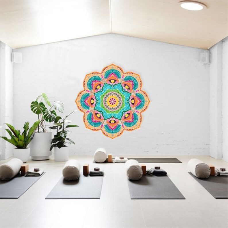 Green Yoga Studio Design Large Mandala Wall Art Wall Etsy UK