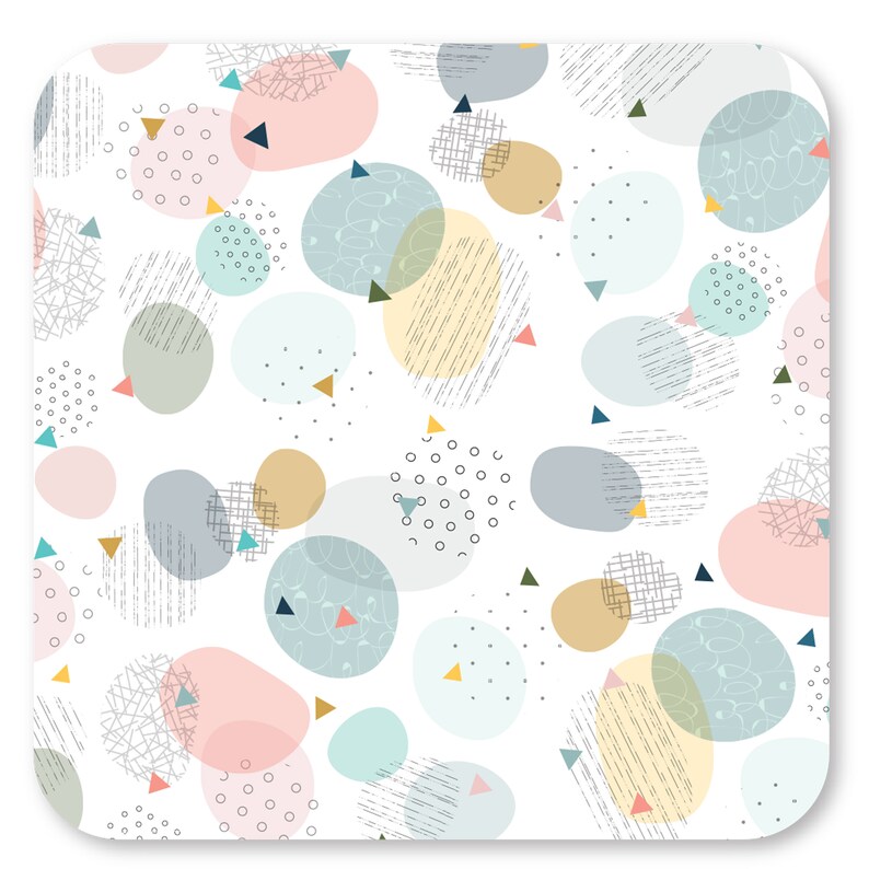 Pastel Shades Colorful Rustic Table Mats Retro Chic Dining Table Plate Placements Dinnerware Table Mats Square Funky Pop Art Placemats
