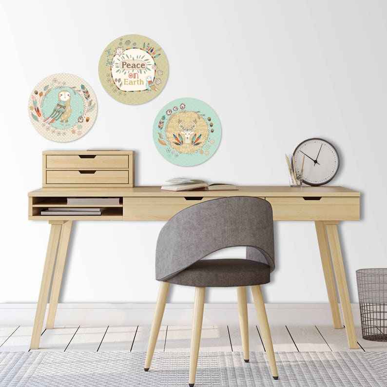 Woodland Decals Woodland Wall Art Owl Decals Set of 3 Etsy