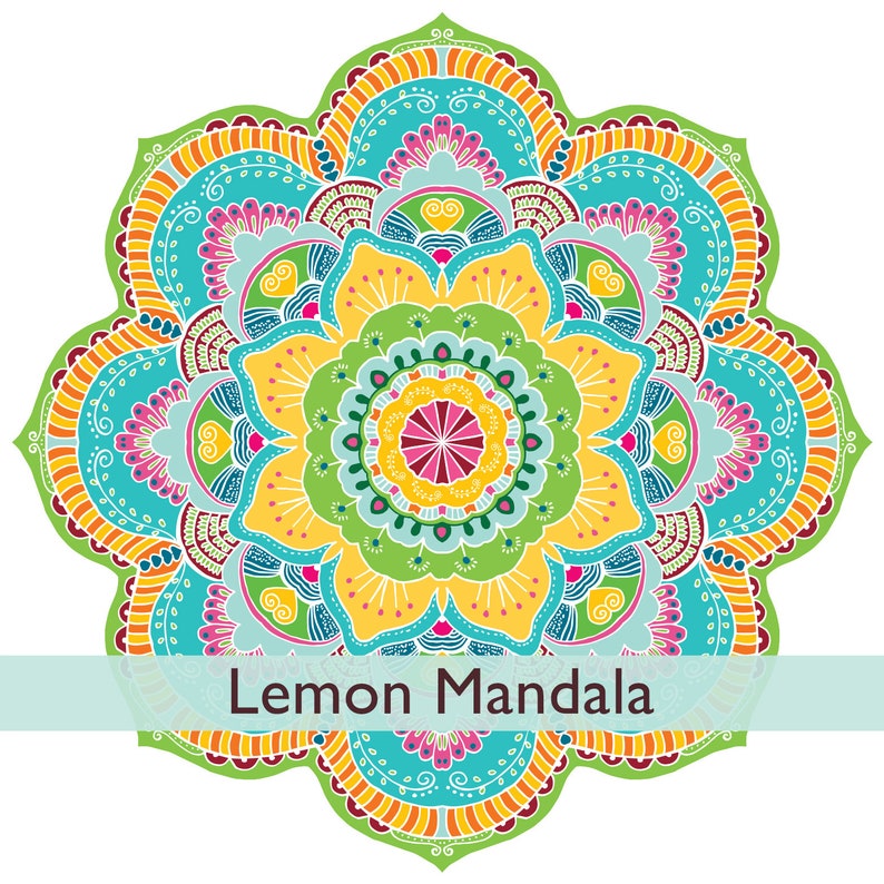 Extra Large Mandala Wall Art Colorful Vinyl Wall Decal Etsy