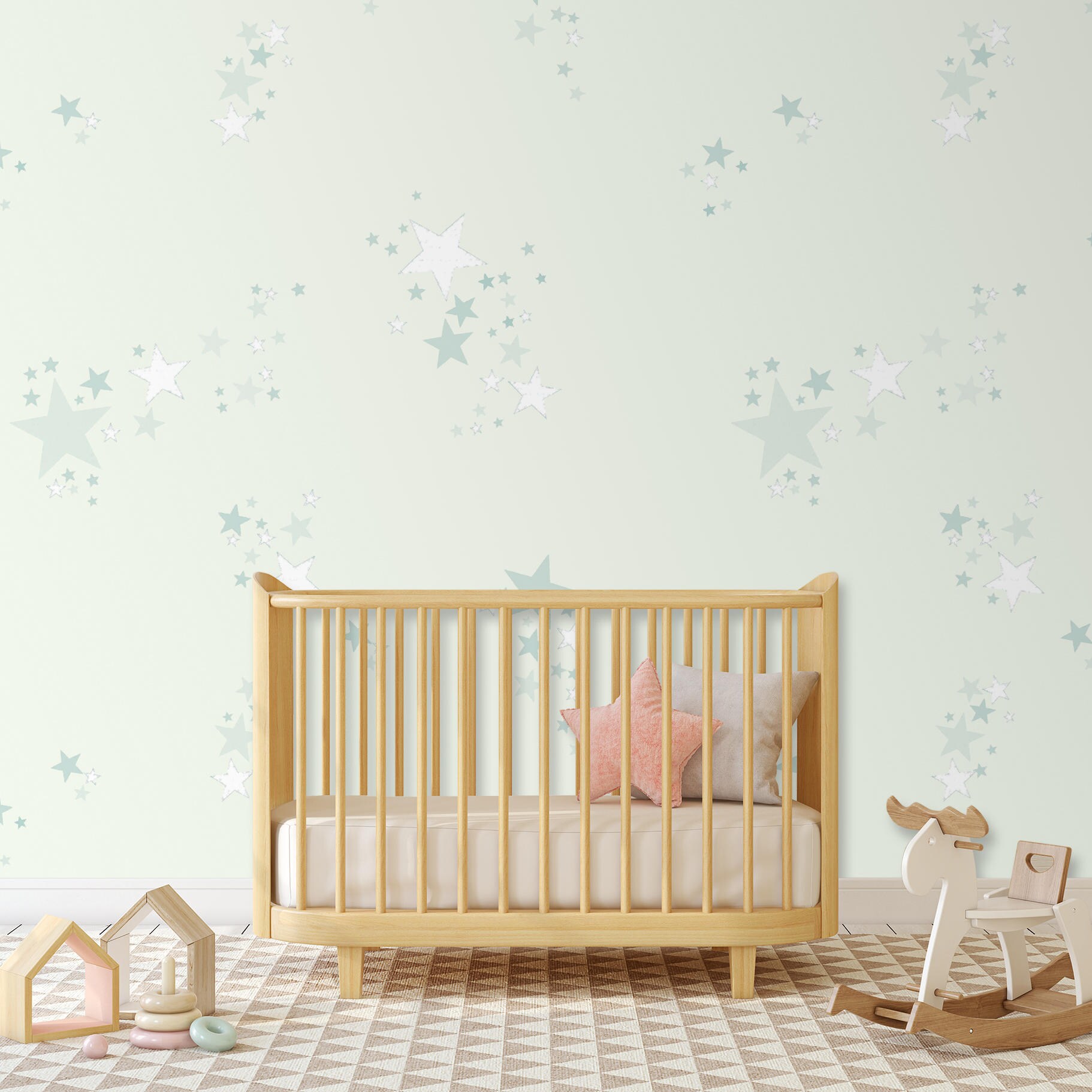 Nursery Wallpaper Star Wallpaper Night Sky Wallpaper Self | Etsy