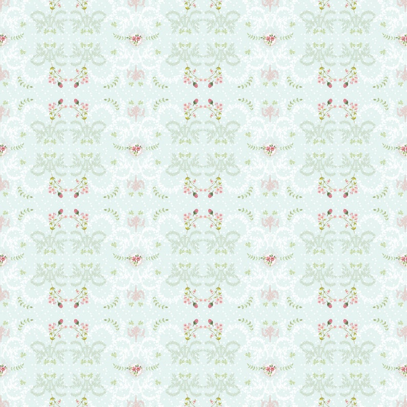 French Style Wallpaper Mint Green Removable Wallpaper Etsy