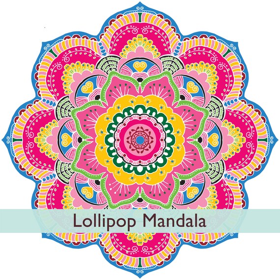 Colorful Mandala Wall Art Hippie Decor Mandala Stencil Etsy