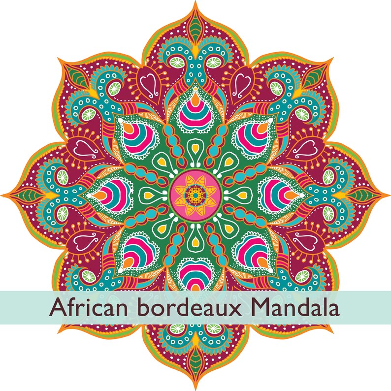 African Mandala Wall Art Large Mandala Sticker Mandala Wall Etsy
