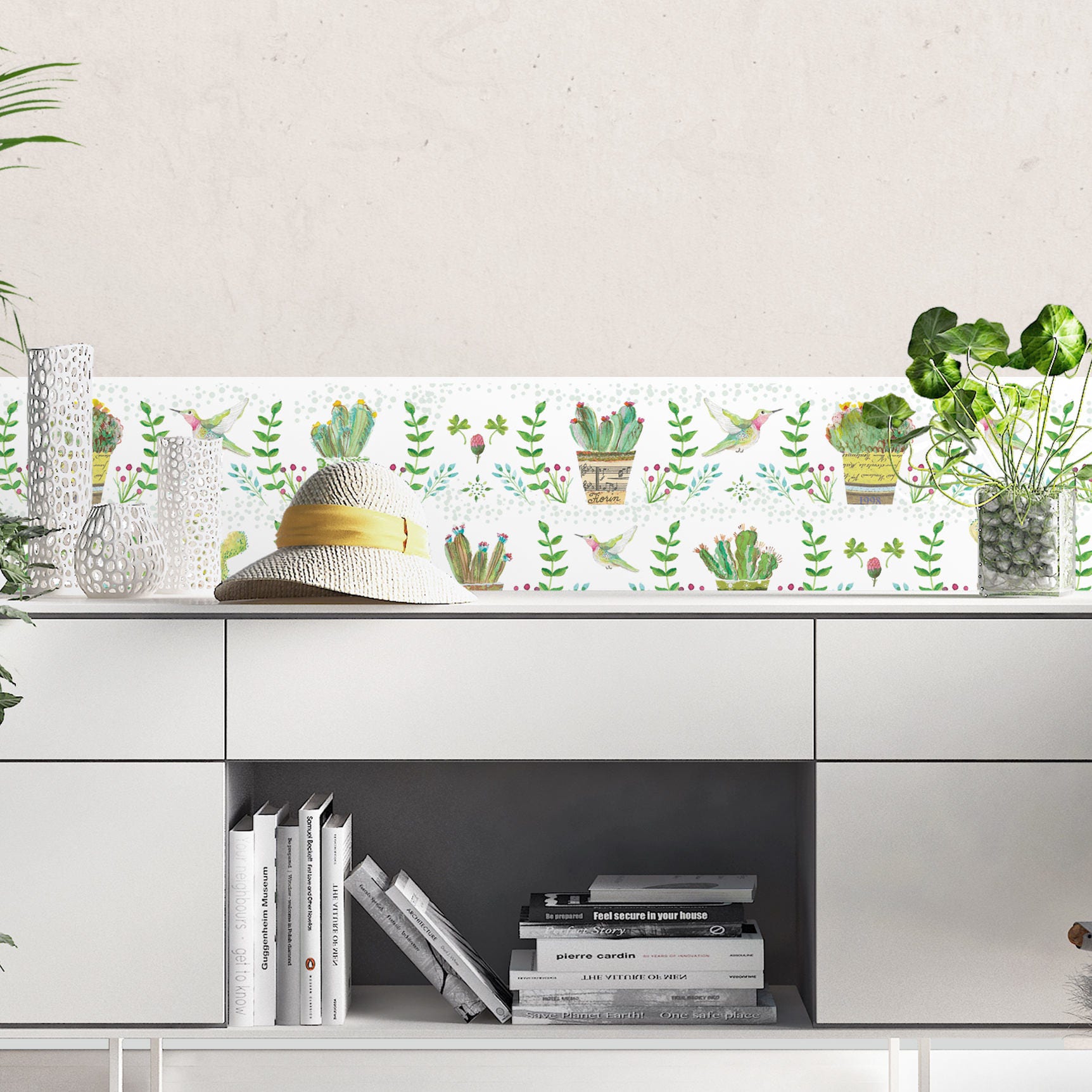 Wallpaper Border For Kitchen Kitchen Border Cactus Border Etsy