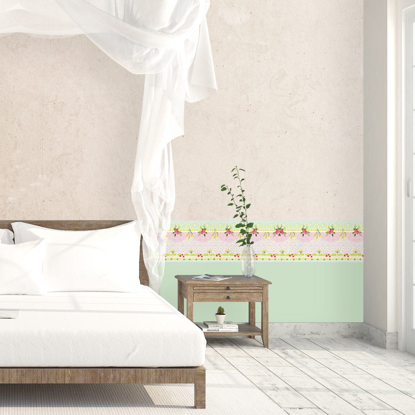 Rose Wallpaper Border Pink Wallpaper Border Wallpaper Border Etsy