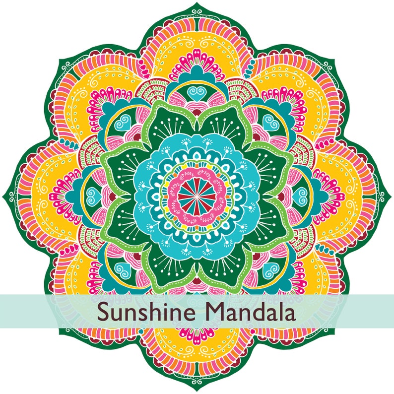 Colorful Mandala Wall Art Hippie Decor Mandala Stencil Etsy