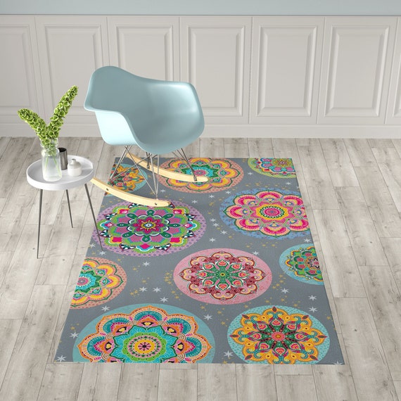 Floor Vinyl Rug, Mandala Kitchen Rug, Linoleum Colorful Area Rug, Bathroom  Mat, Waterproof Rug Mat, Kitchen Decor, Colorful Rug, Pet Rugs 