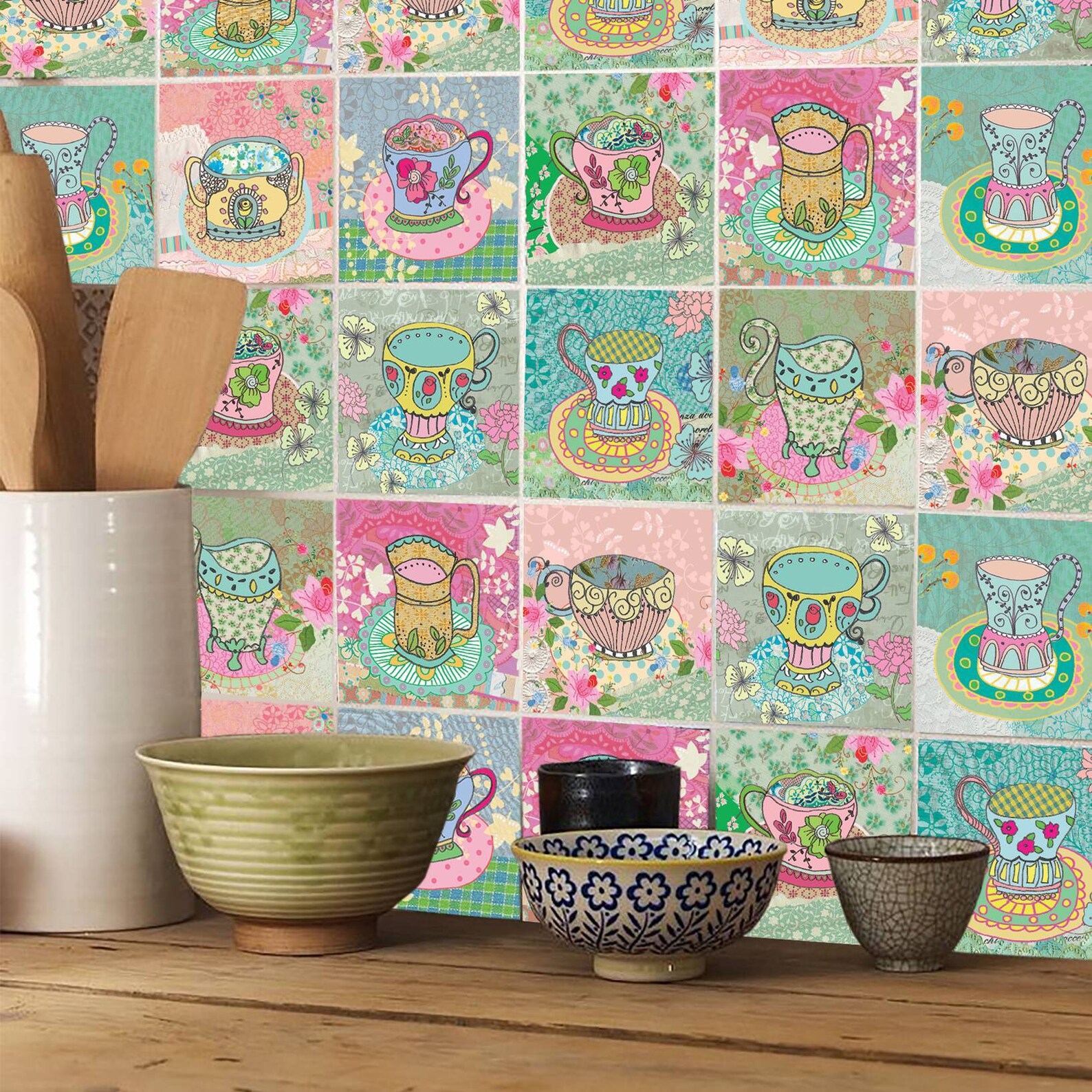 Kitchen Vinyl Decals Kitchen Tiles Stickers Kitchen Tiles Etsy