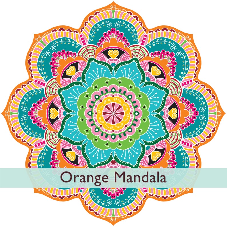 Colorful Mandala Wall Art Hippie Decor Mandala Stencil Etsy