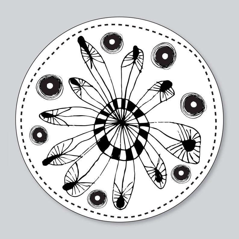 16 Black and White Wall Decals Small Round Stickers for Wall Etsy