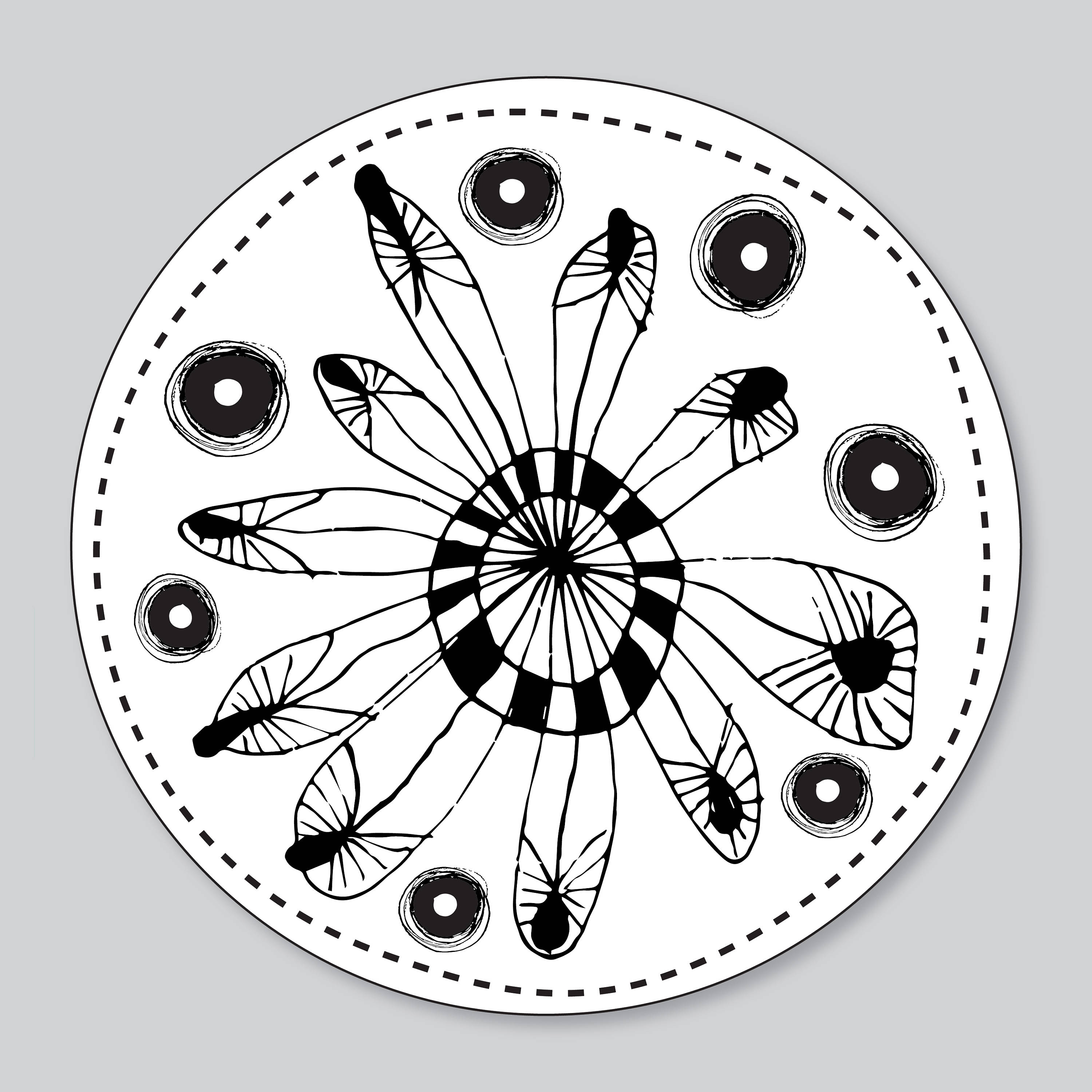 16 Black and White Wall Decals Small Round Stickers for Wall Etsy