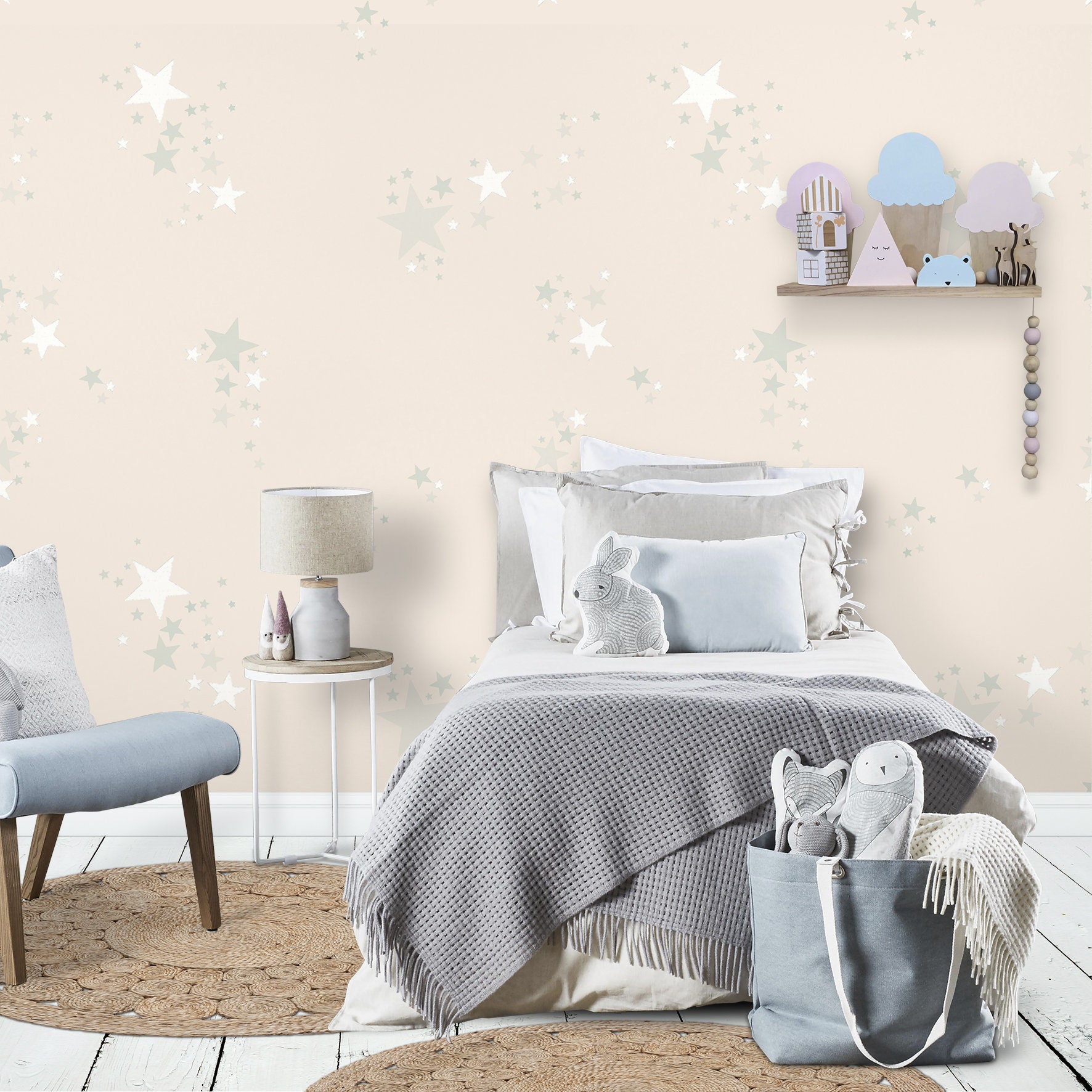 Nursery Wallpaper Star Wallpaper Removable Wallpaper Etsy