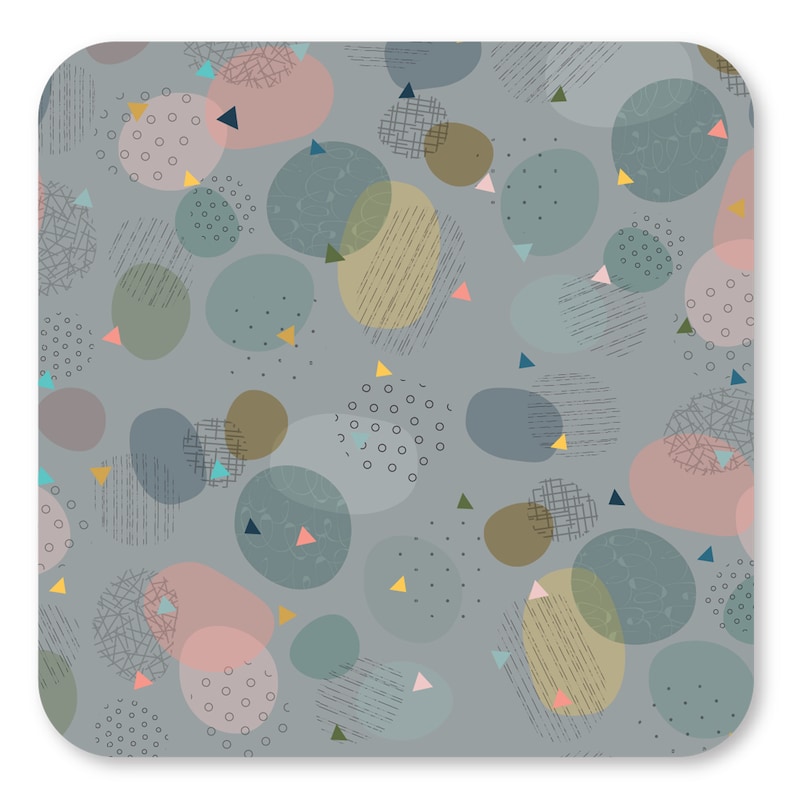 Pastel Shades Colorful Rustic Table Mats Retro Chic Dining Table Plate Placements Dinnerware Table Mats Square Funky Pop Art Placemats