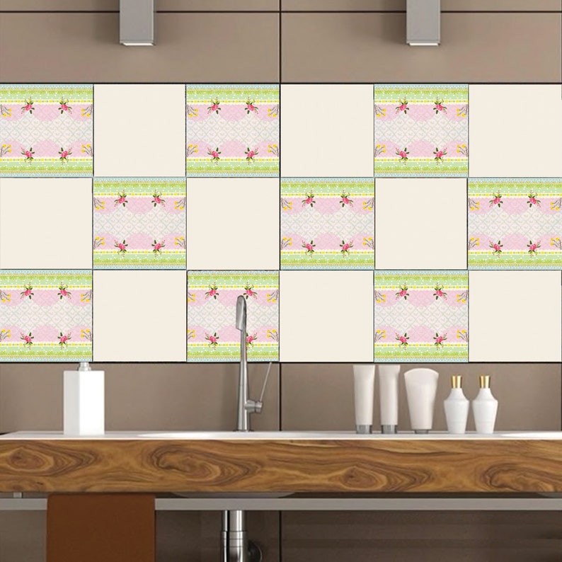 Pink Tile Stickers Removable Kitchen Bathroom Decal PACK OF Etsy