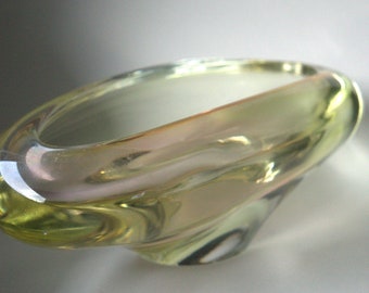 Czech Bohemian Art Glass Jar Bowl by Rudolf Jurnikl